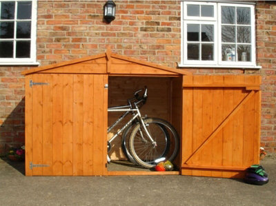 Shire Bike Store Apex Shiplap Garden Bicycle Shed With Floor from B&Q
