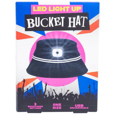 B&Q -  Usb Rechargeable Led Bucket Hat For Festivals