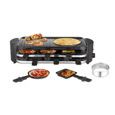 Callow 8 Person Raclette Grill And Mini Pizza Maker OvenNon-Stick With 8 Pans 1600W from B&Q