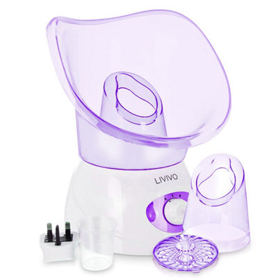Livivo Facial Spa Steamer Inhaler With Aromatherapy DiffuserMoisturising Pores CleanserHome Beauty & Spa Treatment (Purple) from B&Q