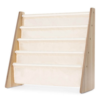 B&Q -  Natural Kids Bookshelf 4 Tier Sling Book Storage Rack
