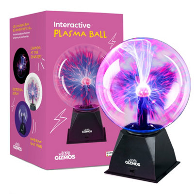 Wicked Gizmos 8 Inch Magic Plasma Ball Touch Sensitive Glass Lightning Sphere With Audio Mode Fun Retro Gadget Lamp And Gift from B&Q