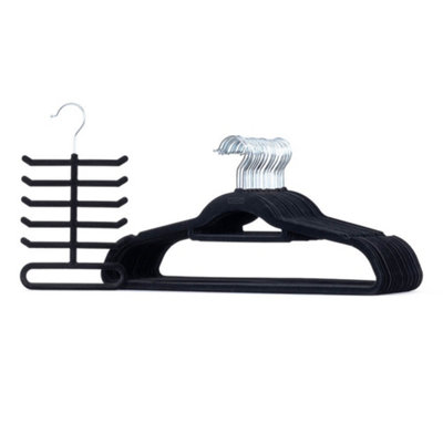 Livivo Unisex Black Velvet Hangers 50 Pack Grey Rose Gold Non Slip In | Size: Large - Image 4