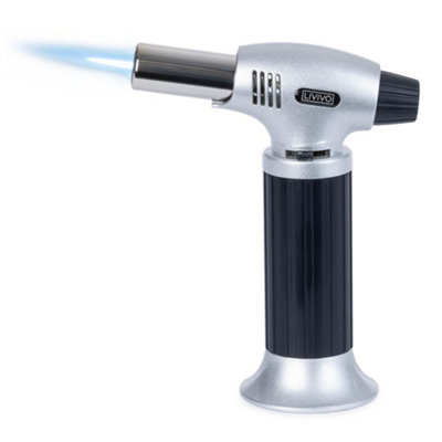 Livivo Kitchen Blow Torch - Adjustable & Refillable Gas Torch Lighter With Safety Lock