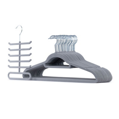 Livivo Unisex Grey Velvet Hangers 50 Pack Rose Gold Non Slip | Size: Large - Image 3