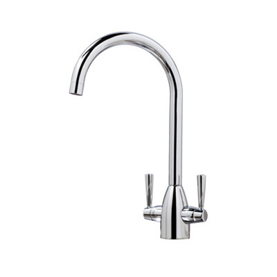 FNX Bathrooms Marlo Kitchen Tap Deck Mounted Chrome Lever Swivel Spout Manual Mixer Wras from B&Q