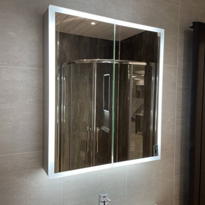 Bella Led Mirror Cabinet 700 X 800mm Double Door Demister And Shaver from B&Q