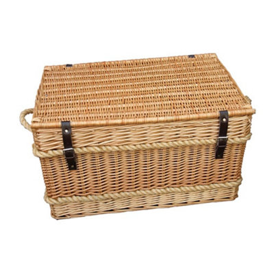 Red Hamper H011/home Wicker Rope Handled Trunk 73Cm Empty Picnic Basket from B&Q