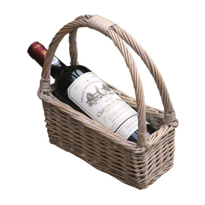 Red Hamper Willow Wine Carrying Cradle - Red - Image 3