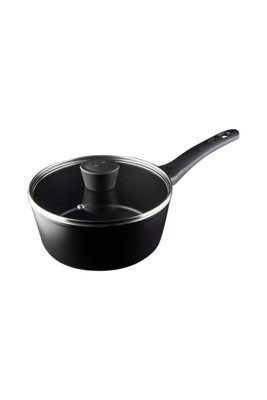 B&Q -  525507 Essential Non-Stick Stainless Steel Sauce Pan With Glass Lid 20Cm