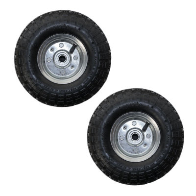 Kct 2 Pack Replacement 10 Inch Pneumatic Wheel Spare Tyre 4.10/3.50-4 Trailer Sack Barrow Truck Trolley Cart Sackbarrow Air Filled Heavy Duty Tire - Image 3