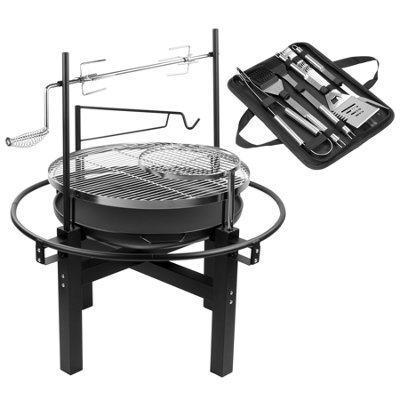 Kct Bbq Grill With Rotisserie Fire Pit With Tool Set from B&Q
