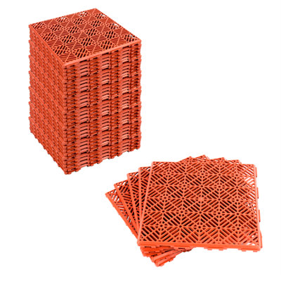 Kct 8 PackColoured Garden Non Slip Interlocking Path Tiles40 Pieces Total from B&Q