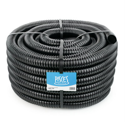 Pisces 25 Metres Of 40mm Corrugated Flexible Black Pond Hose Pipe from B&Q