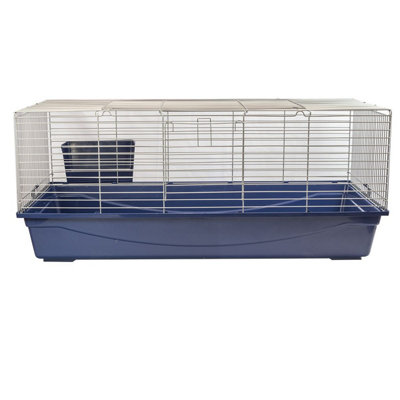 B&Q -  Indoor Cage Rabbit Small 120Cm Single Level Dark Blue Bunny Run Animal Pet House