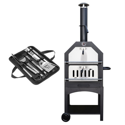 Kct Outdoor Pizza Oven Bbq Smoker With Tool Kit from B&Q