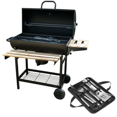 Kct Classic Barrel Outdoor Bbq Smoker With Tool Set from B&Q