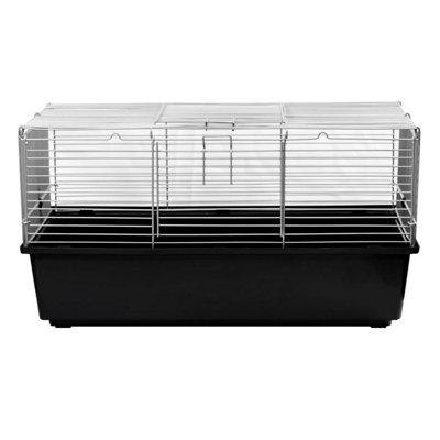 B&Q -  Indoor Cage Rabbit Small 60Cm Single Level Dark Grey Pet Bunny Run Animal Travel House