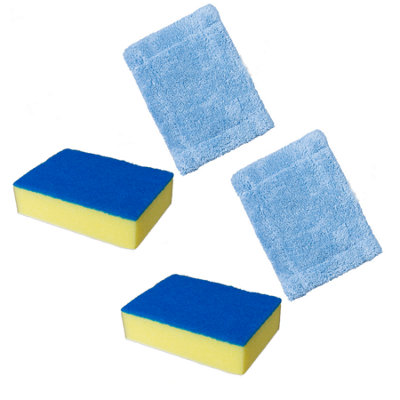 Kct Telescopic Cleaner Accessory Pack2 X Scourer/sponge + 2 Cloth from B&Q