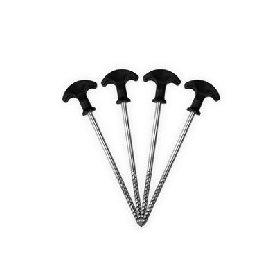 Kct 8 Pc Heavy Duty Bivvy Tent Camping Screw Pegs Ground Sheet Stakes Fishing
