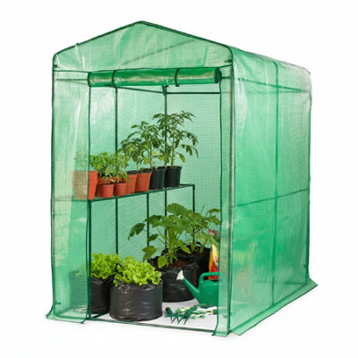 B&Q -  Walk In Greenhouse Large Outdoor Garden Grow Green House Plastic Waterproof Portable For Plants Vegetables 192 X 126 X 197Cm