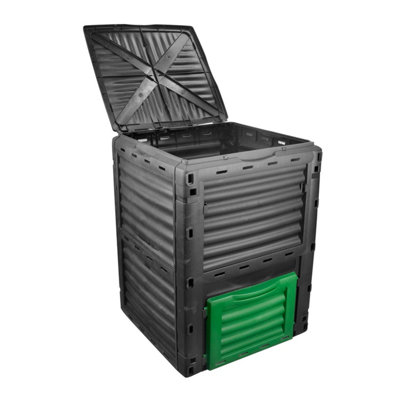 Kct Compost Bin 300L - Eco Friendly Waste Garden Composter & Recycling Black