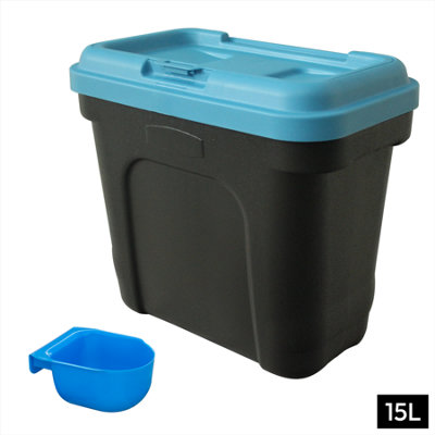 Kct Dry Pet Food Feed Storage Container With Integrated Scoop 15L Litre / 7KgBlue from B&Q