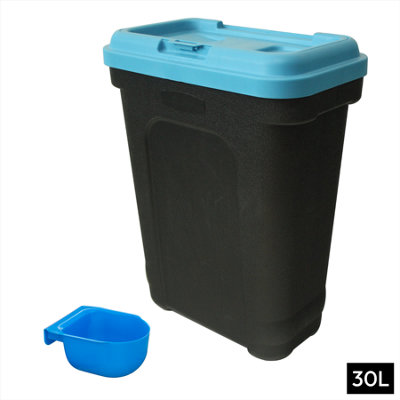 Kct Dry Pet Food Storage Container With Integrated Scoop 30L Litre / 15KgBlue Pet Feed Container from B&Q