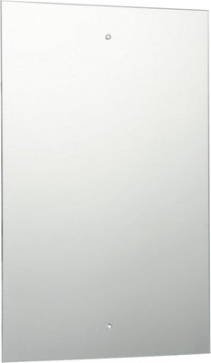  - 45 X 30Cm Rectangle Frameless Bathroom Mirror With Pre-Drilled Holes And Wall Hanging Fittings