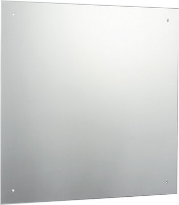  - 60 X 60Cm Square Frameless Bathroom Mirror With Pre-Drilled Holes And Wall Hanging Fittings
