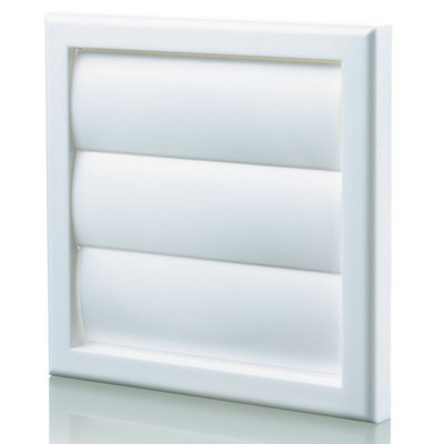 Blauberg Plastic Gravity Shutter Grille With Round Read Spigot100mmWhite from B&Q