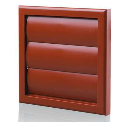 Blauberg Plastic Gravity Shutter Grille With Round Read Spigot100mmTerracotta from B&Q