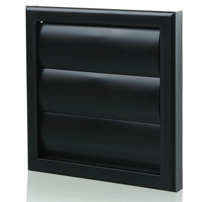 Blauberg Plastic Gravity Shutter Grille With Round Read Spigot100mmBlack from B&Q