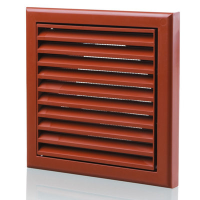 Blauberg Plastic Fixed Blade Louvred Louvred Grille100mm Terracotta from B&Q