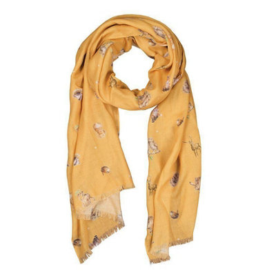 Wrendale Designs Woodlanders Mustard Scarf With Gift Box - Mustard - Image 5