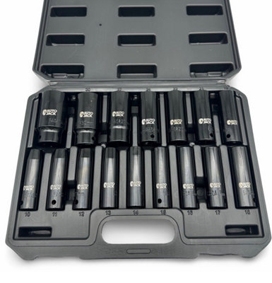 Autojack Impact Socket Set 1/2" Sq Drive Deep Metric 16 Piece from B&Q