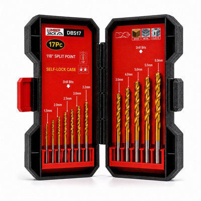 Lumberjack Tools Lumberjack 17 Piece Drill Bit Set Hss Masonry Metal Bits