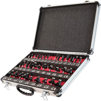 Lumberjack Tools Lumberjack 35 Piece Router Cutter Set 1/4" Shank Tct Tungsten Carbide Tipped Woodworking Set Includes Metal Storage Case from B&Q
