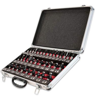 Lumberjack Tools Lumberjack 35 Piece Router Cutter Set 1/2" 12.7mm Shank Tct Tungsten Carbide Tipped Woodworking Set  Includes Metal Storage Case from B&Q