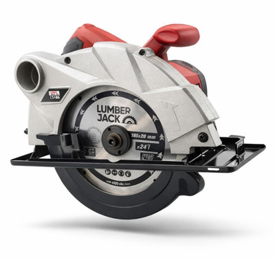 Lumberjack Tools Lumberjack 185mm Circular Saw Multi Purpose 1400W Bevel Angle 240V Red from B&Q