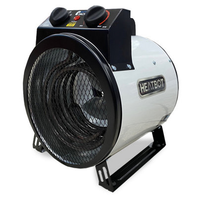 Autojack Portable Industrial Electric Fan Heater Space Warmer 3Kw White from B&Q