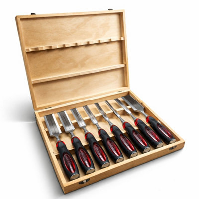 Lumberjack Tools Lumberjack Professional 8 Piece Wood Chisel Set With Split-Proof Handles from B&Q