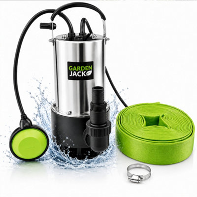 B&Q -  Heavy Duty Submersible Dirty Water Pump 1100W With 10M Hose