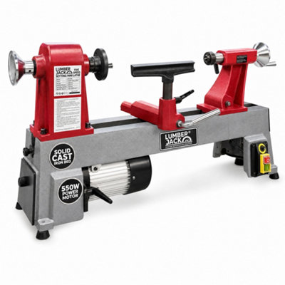 Lumberjack Tools Lumberjack Mini Wood Lathe 550W Bench Lathe5-Speed 430-2800Rpm Heavy Duty Cast Iron Bed Mt2 Spindle from B&Q
