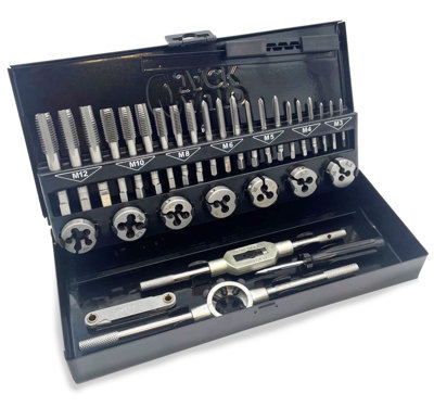 Autojack 32 Piece Metric Tap & Die Set Split Dies from B&Q