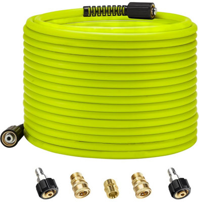 Autojack 1/4" 65Ft/20M 5800 Psi High Pressure Washer HoseM22 14mm 3/8" Quick Connect Kit For Petrol & Electric Jet Wash from B&Q