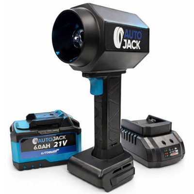 Autojack Cordless Brushless Air Blower Car Dryer Multi-Purpose Use 130000 Rpm 120 M/s 6Ah Battery 21V Heavy Duty High Power from B&Q