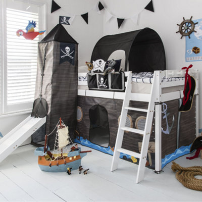Nöa & Nani Noa & Nani Cabin Bed Midsleeper With Slide & Pirate Hideaway Package In Classic White Moro from B&Q