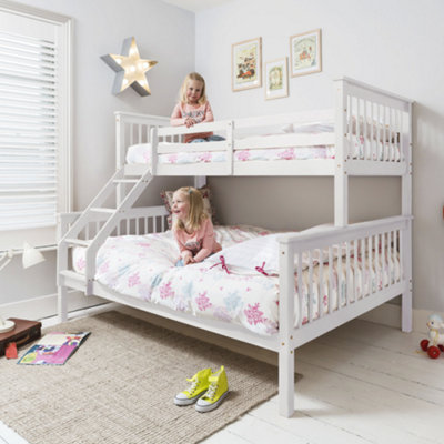 Nöa & Nani Noa & Nani Triple Kids Solid Wood Bunk Bed With Single And Double Bed In Classic White Hanna