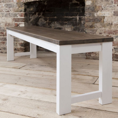 Nöa & Nani Noa & Nani Bench In White And Dark Pine Hever